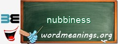 WordMeaning blackboard for nubbiness
